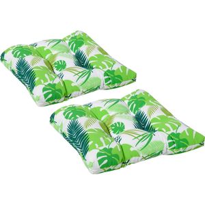 Medina Alco Lake Set Van 2 Zitkussens - Groen - Polyester, Pp - 19,68 cm x 17,71 cm x 3,14 cm