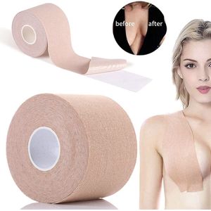 Boob tape 5 Meter (5,0 cm breed) - beige - Plak BH - Strapless BH - Borst tape - Boob lift