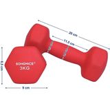 Nancy's Curries Dumbbells - Halterset - Set Van 2 - 2 x 3 kg - Rood - 20 x 9 x 8.5 cm