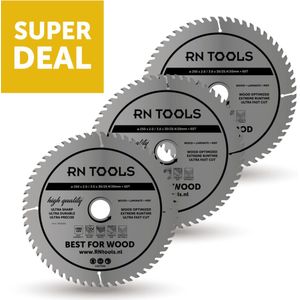 Superdeal bestaande uit RNtools Cirkelzaagblad - Best for Wood - 250 x 30 mm - 60 tanden - 3 STUKS