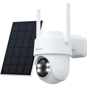 Galayou- Beveiligingscamera- Wit- Draadloos buiten- Nachtzicht infrarood- IP65 Waterdicht- 2K resolutie- 4x digital zoom- 350graden draaibaar