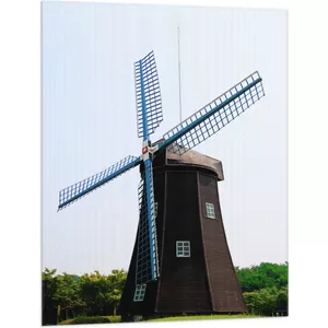 DARLUX Houten Tuinwindmolen – Kogelgelagerd, Handgemaakt, Bruin – XL Formaat (rood) – 95 Cm Hoog, Vleugeldiameter 68 Cm