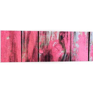 PVC Schuimplaat - Roze Geverfde Schutting - 120x40 cm Foto op PVC Schuimplaat (Met Ophangsysteem)