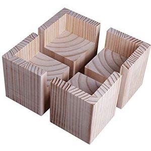 4 stuks meubelpoten van hout, voor verhoging van de meubelhoogte, verhoging voor meubels, voor houten tafel, bureau, bed, verhoging 10 cm, 8x8 cm