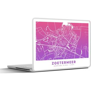 Laptop sticker - 11.6 inch - Stadskaart - Zoetermeer - Paars - 30x21cm - Laptopstickers - Laptop skin - Cover