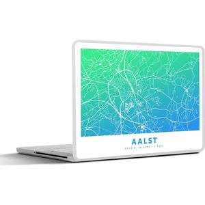 Laptop sticker - 12.3 inch - Stadskaart - België - Aalst - Blauw - 30x22cm - Laptopstickers - Laptop skin - Cover