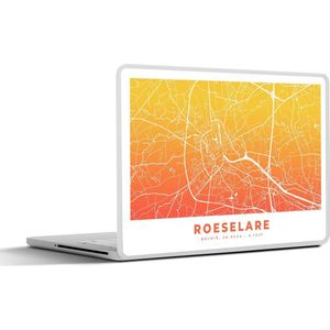 Laptop sticker - 13.3 inch - Stadskaart - Roeselare - België - Oranje - 31x22,5cm - Laptopstickers - Laptop skin - Cover