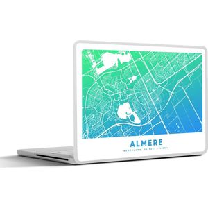 Laptop sticker - 11.6 inch - Stadskaart - Almere - Blauw - Wit - 30x21cm - Laptopstickers - Laptop skin - Cover