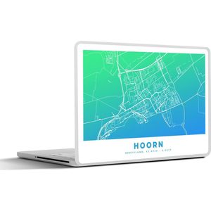 Laptop sticker - 13.3 inch - Stadskaart - Hoorn - Nederland - Blauw - 31x22,5cm - Laptopstickers - Laptop skin - Cover