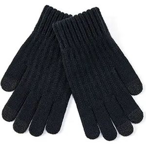 Super zachte gebreide knitted handschoenen voor herfst en winter zwart wol