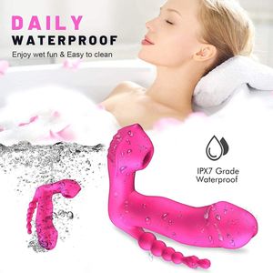 Nieuw G-punt, Clitoris & Anaal vibrator voor jou, waterbestendig, draadloos Vibrator met 7 vibratiemodi, 7 warmte functie en 7 zuigfunctie stimulator.