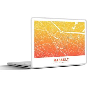 Laptop sticker - 11.6 inch - Stadskaart - België - Hasselt - Geel - 30x21cm - Laptopstickers - Laptop skin - Cover