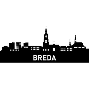 Skyline raamsticker Breda - Skyline - Steden - Herbruikbaar - Zwart – Breda