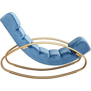 Medina Home Relaxfauteuil - Loungestoel - Schommelstoel - Tuimelfunctie - Fauteuil - Schommelende Lounger - Lounger - Groen/Blauw/Roze - Goud - Fluweel