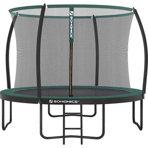 Mara Trampoline Met Veiligheidsnet - Trampolines - Tuin - Ladder - Gevoerde Stangen - Zwart/Groen - Ø 366