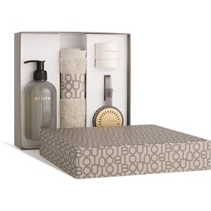 Boutoi - Refresh Luxe Cadeauset - Handzeep, Handdoek, Toiletblokhouder & 4 Toiletblokken - Fig Delight - Unisex