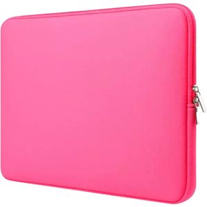 Spatwaterdichte laptopsleeve – 14,6 inch - dubbele ritssluiting- donker roze- unisex