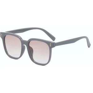 DAEBAK Grijze vierkante vintage vrouwen zonnebrillen - Grote zonnebril in vierkant vorm [Grey / Grijs] Festival Sunglasses