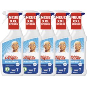 5x Mr Proper Badkamerreiniger |  5x 800ml | Badkamer | Met de frisse geur van Febreze | Schoonmaak | XXL | Voordeelverpakking