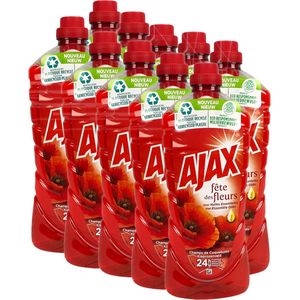 Ajax Allesreiniger Voordeelverpakking - 10x Klaprozenveld - 1250ML