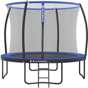 Mara Trampoline Met Veiligheidsnet - Trampolines - Tuin - Ladder - Gevoerde Stangen - Zwart/Blauw - Ø 305