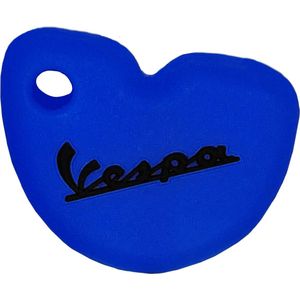 Vespa Siliconen Sleutelhoesje - Blauw met Zwarte letters - Blauw met Zwart