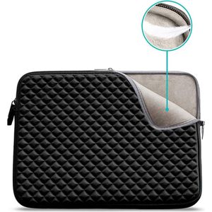 Laptop Sleeve 15,6 inch - Diamant Look - Stijlvolle Bescherming van Topkwaliteit unisex zwart waterafstotend