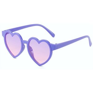 DAEBAK Kleurvolle Kinder hartjes zonnebril in hart vorm [Blauw / Blue / Purple] Festival Sunglasses - Zonnebrillen Child