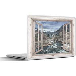 Laptop sticker - 12.3 inch - Doorkijk - Brug - Water - 30x22cm - Laptopstickers - Laptop skin - Cover