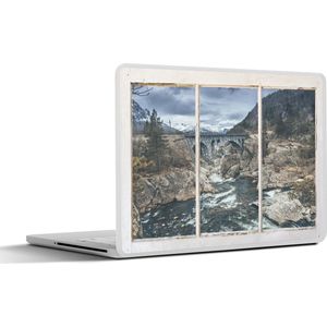 Laptop sticker - 11.6 inch - Doorkijk - Brug - Water - 30x21cm - Laptopstickers - Laptop skin - Cover