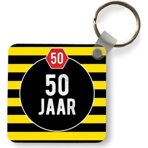 Sleutelhanger - Uitdeelcadeautjes - Design - 50 Jaar - Geel - Plastic