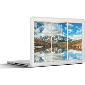 Laptop sticker - 11.6 inch - Doorkijk - Bergen - Water - 30x21cm - Laptopstickers - Laptop skin - Cover