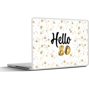 Laptop sticker - 11.6 inch - Feest - 80 Jaar - Versiering - 30x21cm - Laptopstickers - Laptop skin - Cover