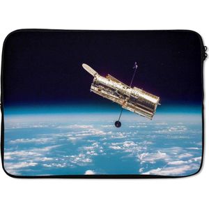 Laptophoes 13 inch - Satelliet - Nasa - Ruimte - Laptop sleeve - Binnenmaat 32x22,5 cm - Zwarte achterkant