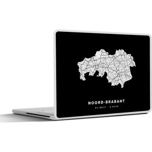Laptop sticker - 10.1 inch - Noord-Brabant - Wegenkaart Nederland - Zwart - 25x18cm - Laptopstickers - Laptop skin - Cover