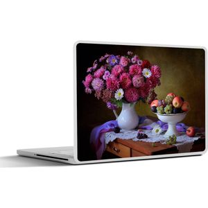 Laptop sticker - 13.3 inch - Fruitschaal - Stilleven - Bloemen - 31x22,5cm - Laptopstickers - Laptop skin - Cover