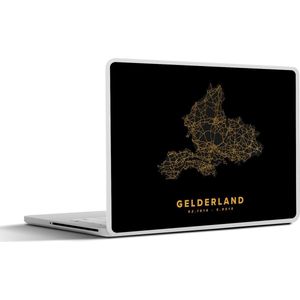 Laptop sticker - 14 inch - Gelderland - Wegenkaart Nederland - Goud - 32x5x23x5cm - Laptopstickers - Laptop skin - Cover