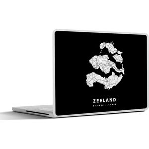 Laptop sticker - 10.1 inch - Zeeland - Wegenkaart Nederland - Zwart - 25x18cm - Laptopstickers - Laptop skin - Cover