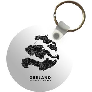 Sleutelhanger - Zeeland - Nederland - Plattegrond - Plastic - Rond - Uitdeelcadeautjes - Stadskaart