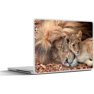 Laptop sticker - 17.3 inch - Leeuw - Jongen - Wilde dieren - 40x30cm - Laptopstickers - Laptop skin - Cover