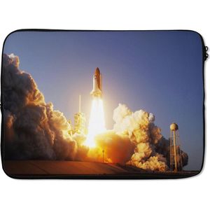 Laptophoes 13 inch - Space Shuttle - Raket - NASA - Laptop sleeve - Binnenmaat 32x22,5 cm - Zwarte achterkant