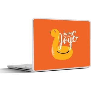 Laptop sticker - 10.1 inch - Zomer - Oranje - Zwemband - 25x18cm - Laptopstickers - Laptop skin - Cover
