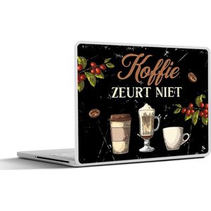 Laptop sticker - 17.3 inch - Koffie - Mokken - Quotes - 40x30cm - Laptopstickers - Laptop skin - Cover - Cadeau voor vrouw - Cadeau voor man