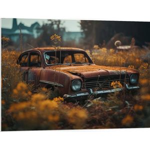 PVC Schuimplaat - Auto - Bloemen - Planten - Natuur - 100x75 cm Foto op PVC Schuimplaat (Met Ophangsysteem)