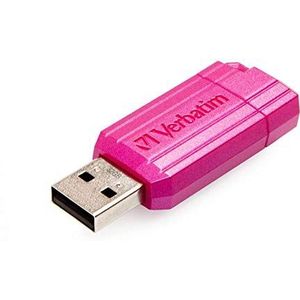 Verbatim PinStripe USB-stick 32 GB I USB 2.0 I Memory Stick USB I voor laptop Ultrabook TV autoradio I Stick USB 2.0 I USB-stick met drukmechanisme I fuchsia roze