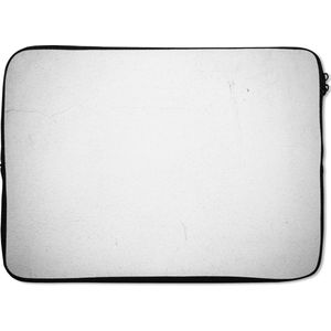 Laptophoes 13 inch - Beton print - Wit - Modern - Laptop sleeve - Binnenmaat 32x22,5 cm - Zwarte achterkant
