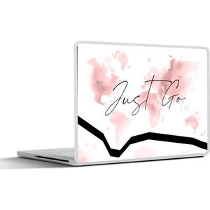 Laptop sticker - 17.3 inch - Wereldkaart - Quotes - Motivatie - 40x30cm - Laptopstickers - Laptop skin - Cover