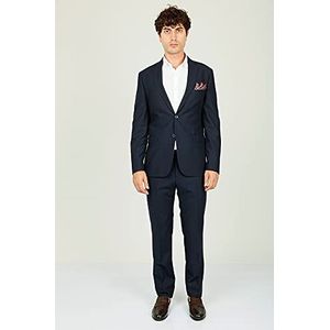 Bonamaison Herenpak Regular Fit 6 Drop Business Suit Pants Set, Navy Blue, Standaard