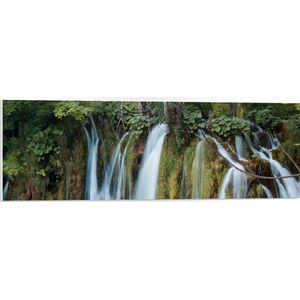 WallClassics - PVC Schuimplaat - Prachtige Watervallen in de Natuur - 90x30 cm Foto op PVC Schuimplaat (Met Ophangsysteem)
