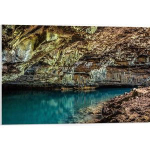 WallClassics - PVC Schuimplaat- Helder Blauw Water onder Rotsen - 75x50 cm Foto op PVC Schuimplaat